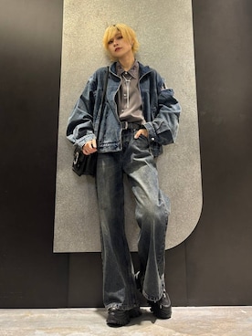 「アイテム（ブルゾン）」を使った、mia4422hさん（レディース・166cm）の夏コーディネート