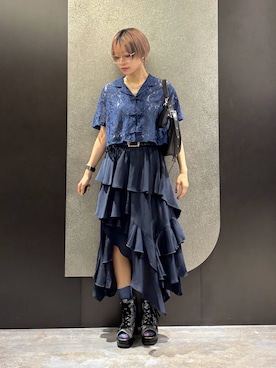 「HARE（ハレ）のスニーカーチャンキーブーサン(HARE)（ブーツ、シルバー系）」を使った、mia4422hさん（レディース・166cm）の春コーディネート