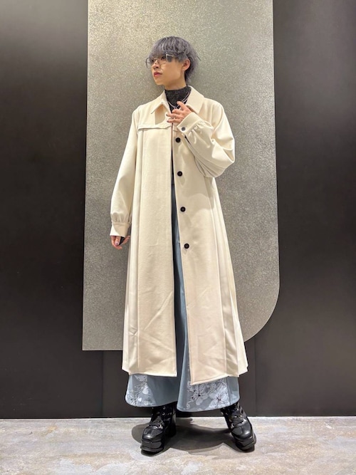 セール】ハイショクサイドプリーツコート(HARE)(ステンカラーコート セール】ハイショクサイドプリーツコート(HARE)(ステンカラーコート