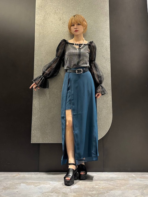 NARROW STYLE/WEB・一部店舗限定】シアースリットナロースカート(HARE