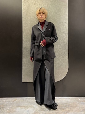 「HARE（ハレ）のハイショクラップデザインパンツ(HARE)（スラックス）」を使った、mia4422hさん（レディース・166cm）の冬コーディネート