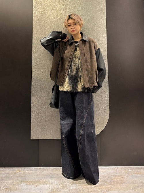 セール】レザーキリカエツイードブルゾン(HARE)（ブルゾン）｜HARE