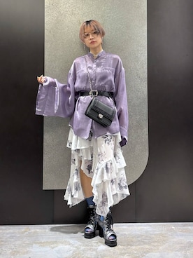 「HARE（ハレ）のスニーカーチャンキーブーサン(HARE)（ブーツ、シルバー系）」を使った、mia4422hさん（レディース・166cm）の春コーディネート