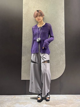 「HARE（ハレ）のボールミックスラリエットネックレス(HARE)（ネックレス、ホワイト系）」を使った、mia4422hさん（レディース・166cm）の春コーディネート