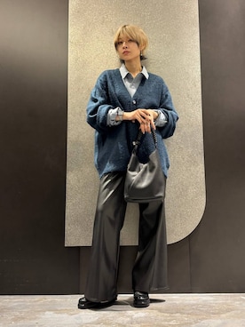 「HARE（ハレ）のエレガントボタンモヘアニットカーディガン(HARE)（カーディガン/ボレロ）」を使った、mia4422hさん（レディース・166cm）の秋コーディネート