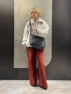 「アイテム（ポロシャツ）」を使った、mia4422hさん（レディース・166cm）の冬コーディネート