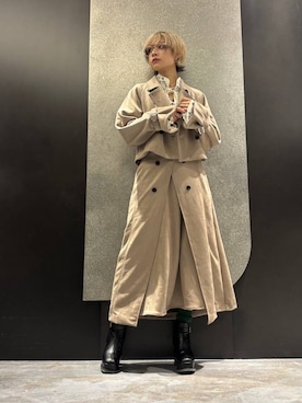 「アイテム（トレンチコート）」を使った、mia4422hさん（レディース・166cm）の秋コーディネート