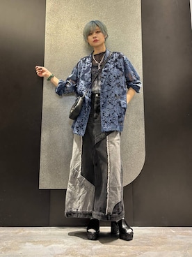 「アイテム（デニムスカート）」を使った、mia4422hさん（レディース・166cm）の夏コーディネート