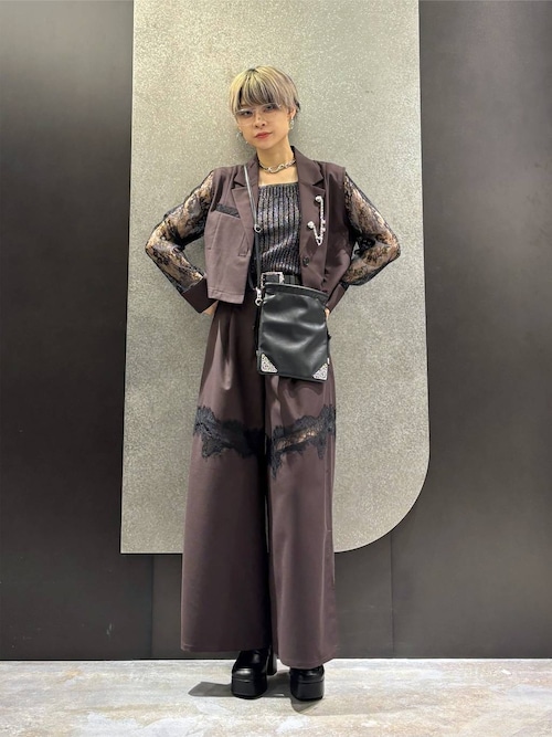 HARE（ハレ） ワイドパンツ スラックス パンツ 「接触冷感」レース