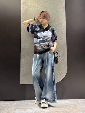 「HARE（ハレ）の【MADE IN JAPAN】ステンレスチェーンネックレス(HARE)（ネックレス、シルバー系）」を使った、mia4422hさん（レディース・166cm）の春コーディネート