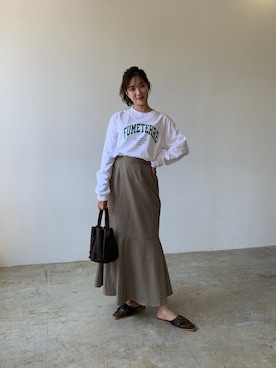 「LIAN（リアン）のアイテム（Tシャツ/カットソー）」を使った、Lianさん（レディース・157cm）の夏コーディネート