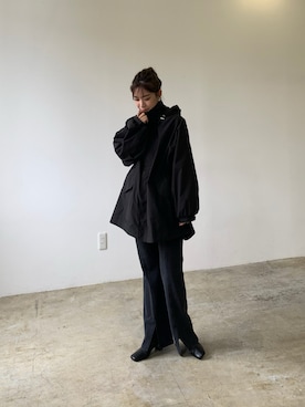 「アイテム（モッズコート）」を使った、Lianさん（レディース・157cm）の夏コーディネート