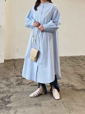 「アイテム（バッグ、ホワイト系）」を使った、Lianさん（レディース・157cm）の冬コーディネート