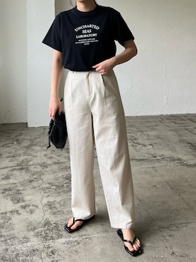 「LIAN（リアン）のアイテム（Tシャツ/カットソー）」を使った、Lianさん（レディース・157cm）の春コーディネート