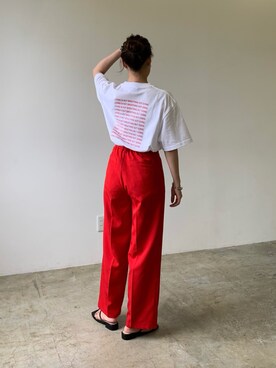 「LIAN（リアン）のアイテム（Tシャツ/カットソー）」を使った、Lianさん（レディース・157cm）の夏コーディネート