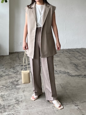 「アイテム（セットアップ）」を使った、Lianさん（レディース・157cm）の冬コーディネート