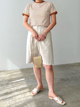 「LIAN（リアン）のアイテム（Tシャツ/カットソー）」を使った、Lianさん（レディース・157cm）の春コーディネート