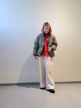 「レッド」｜「アイテム（ブルゾン）」を使った、oda8118さん（レディース・152cm）の冬コーディネート