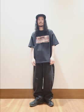 「ITEMS URBANRESEARCH（アイテムズ アーバンリサーチ）のLEGENDARY ARTWORK PRINT T-SHIRTS（Tシャツ/カットソー、その他）」を使った、アライタカノリさん（メンズ・164cm）の夏コーディネート