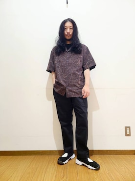 「オープンカラー」｜アライタカノリさん（メンズ・164cm）の夏コーディネート