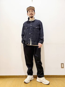 「低身長男子」｜「アイテム（デニムジャケット）」を使った、アライタカノリさん（メンズ・164cm）の秋コーディネート