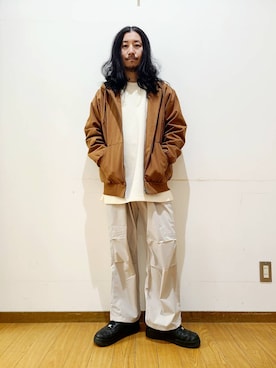 「フード」｜アライタカノリさん（メンズ・164cm）の冬コーディネート