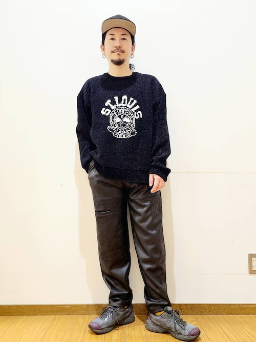 セール】カレッジロゴ モール クルーネック ニット（ニット/セーター