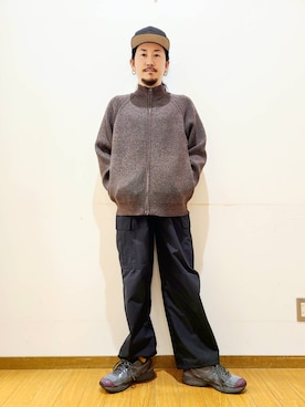「ITEMS URBANRESEARCH（アイテムズ アーバンリサーチ）のマシンウォシャブルマシュマロドライバーズニット（カーディガン/ボレロ）」を使った、アライタカノリさん（メンズ・164cm）の秋コーディネート