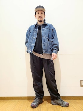 「低身長男子」｜「アイテム（デニムジャケット）」を使った、アライタカノリさん（メンズ・164cm）の秋コーディネート