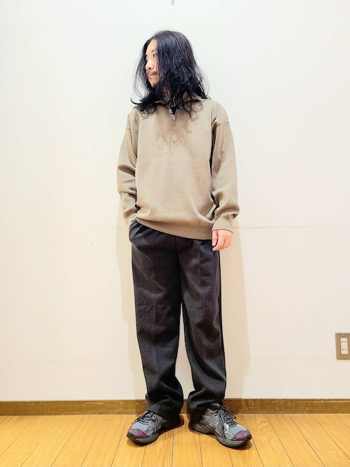 セール】『洗濯可/毛玉防止』高機能 ミラノリブハーフZIP ニットプル