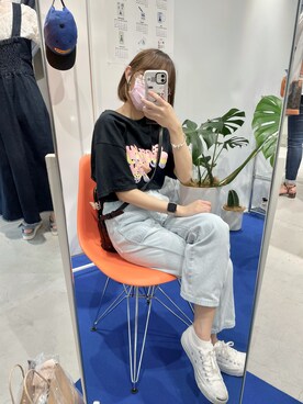 「アイテム（バレッタ/ヘアクリップ、ホワイト系）」を使った、ミルクセーキさん（レディース・152cm）の夏コーディネート