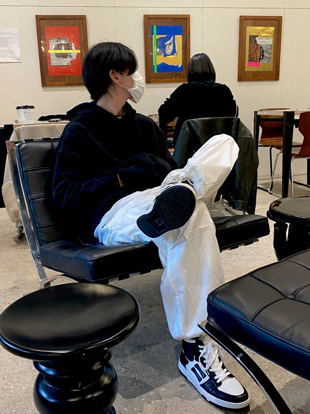 「私の推しブランド、スニーカー、オーバーサイズ、ゆるコーデ、韓国ファッション、韓国ストリート、ストリート、ストリートMIX、モノトーン、カジュアル、冬コーデ、Param、SHIEN、ビッグシルエット、パーカー」｜「Paramのアイテム（パーカー、ブラック系）」を使った、toshikun1120さん（メンズ・181cm）の冬コーディネートの1枚目の写真