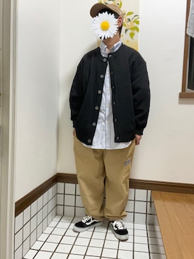 「VANS（バンズ）の【 VANS / ヴァンズ 】 < 限定展開 > OLD SKOOL BLACK SUEDE × CANVAS オールドスクール ブラック スウェード × キャンバス VN000D3HY28 USA企画（スニーカー）」を使った、イ・ヌニコさん（メンズ・165cm）の秋コーディネート