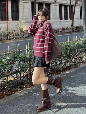 「アイテム（バッグ）」を使った、SAKURAさん（レディース・160cm）の冬コーディネート