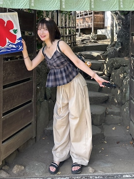 「アイテム（キャミソール）」を使った、SAKURAさん（レディース・161cm）の夏コーディネート