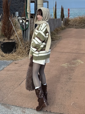 「YOLO（ヨーロ）のアイテム」を使った、SAKURAさん（レディース・160cm）の冬コーディネート