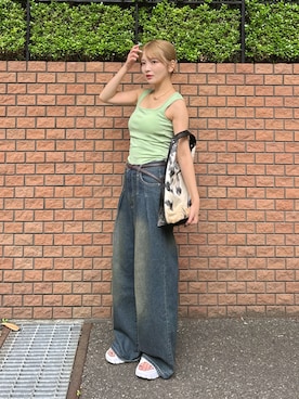 「JORDAN BRAND（ジョーダンブランド）のジョーダン ウィロー ウィメンズサンダル / Jordan Willow Women's Sandals IB8841-100 White（サンダル、ホワイト系）」を使った、SAKURAさん（レディース・160cm）の夏コーディネート