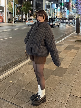 「アイテム（ローファー）」を使った、SAKURAさん（レディース・160cm・20代）の冬コーディネート