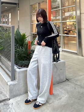 「アイテム（スウェット）」を使った、SAKURAさん（レディース・160cm）の冬コーディネート