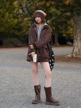 「アイテム（バックパック/リュック）」を使った、SAKURAさん（レディース・161cm）の秋コーディネート