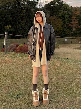 「アイテム（ファッション雑貨）」を使った、SAKURAさん（レディース・161cm）の秋コーディネート