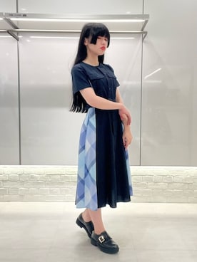 ブルーレーベル・クレストブリッジ公式さん（レディース・157cm）の夏コーディネート