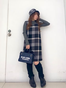 「アイテム（キャスケット）」を使った、ブルーレーベル・クレストブリッジ公式さん（レディース・152cm）の秋コーディネート