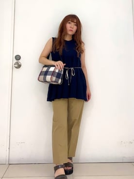 【極美品】 ブルーレーベルクレストブリッジ ガウチョ S 紺 ノバチェック 極美品】 ブルーレーベルクレストブリッジ ガウチョ S 紺 ノバ