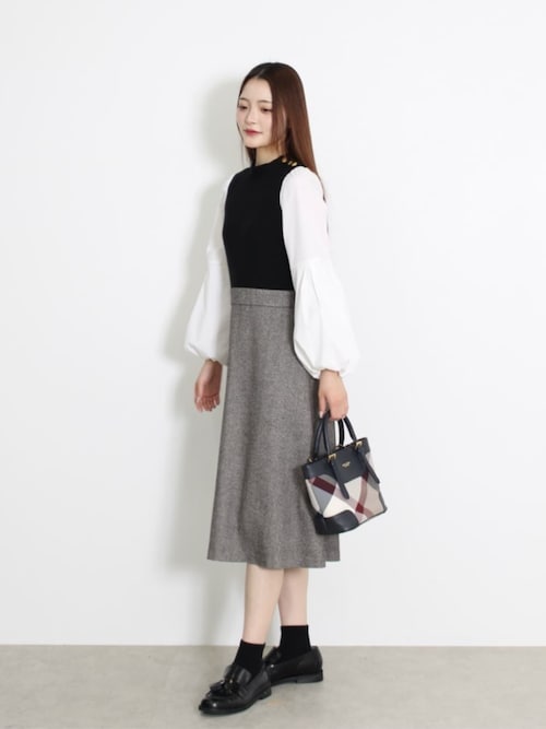 ブルーレーベル クレストブリッジ ニット ワンピース チェック ロゴ 刺繍 ブルーレーベル クレストブリッジ ニット ワンピース チェック