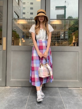 クレストブリッジチェックカラミクロスロングスカートを使った