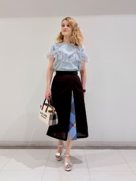 ブルーレーベル・クレストブリッジ公式さん（レディース・161cm）の夏コーディネート