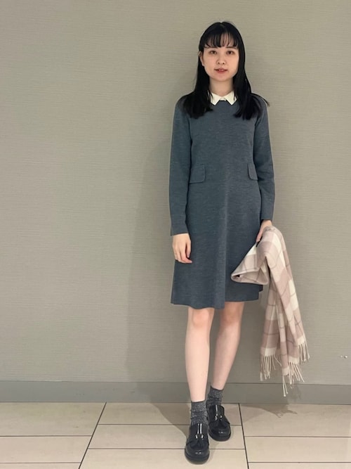 【ブルーレーベルクレストブリッジ】ニットドレス 襟付きニットドレス（ワンピース）｜BLUE LABEL CRESTBRIDGE（ブルー