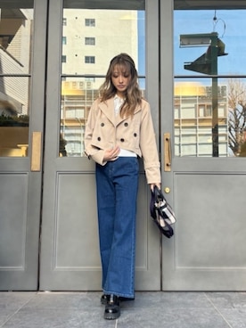 「アイテム（トレンチコート）」を使った、ブルーレーベル・クレストブリッジ公式さん（レディース・162cm）の秋コーディネート