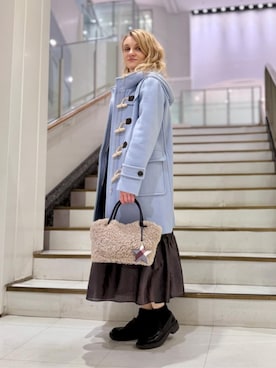 「アイテム（ダッフルコート）」を使った、ブルーレーベル・クレストブリッジ公式さん（レディース・161cm）の秋コーディネート
